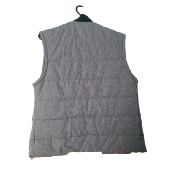H&M Men's Grey Quilted Bomber Puffer Vest Lined Warm Outerwear Streetwear - Picture 6 of 6